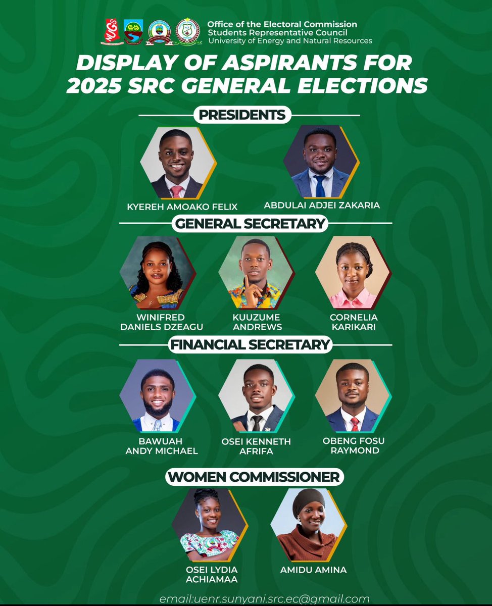 DISPLAY OF SRC 25 ASPIRANTS