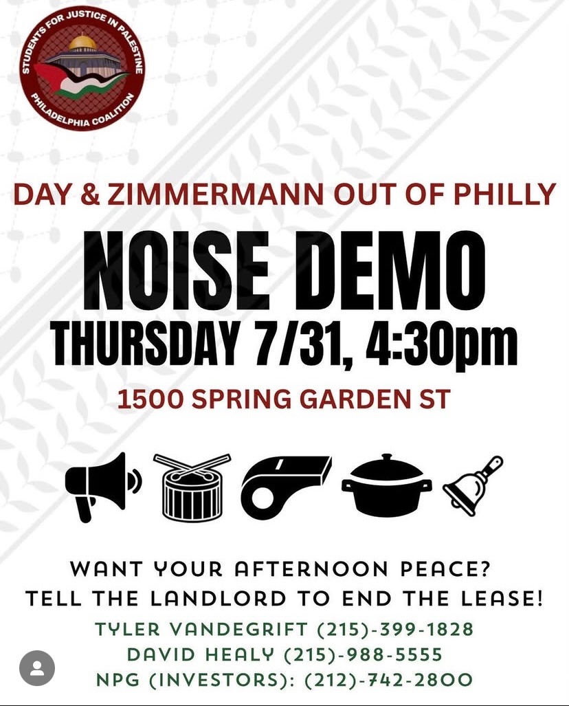 And if you live in Philly you have two opportunities to join noise demos outside of Day &amp; Zimmermann who provide ammunition to the IOF. Tomorrow 6:30 am and Thursday 4:30 pm