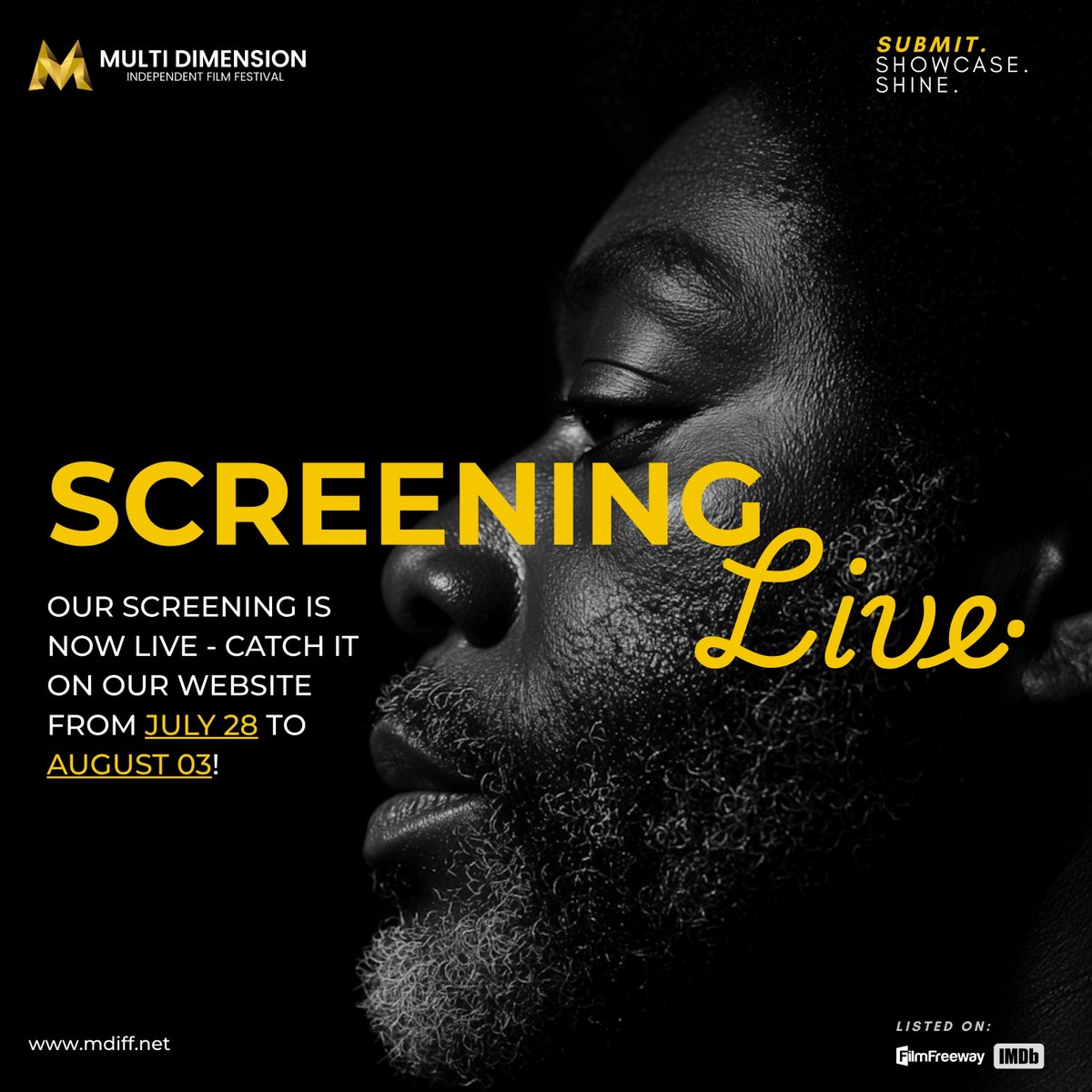 The Curtains Are Up!
Our screening is now LIVE! 
Dive into the magic - stream it now on our website. 

mdiff.net/screening/