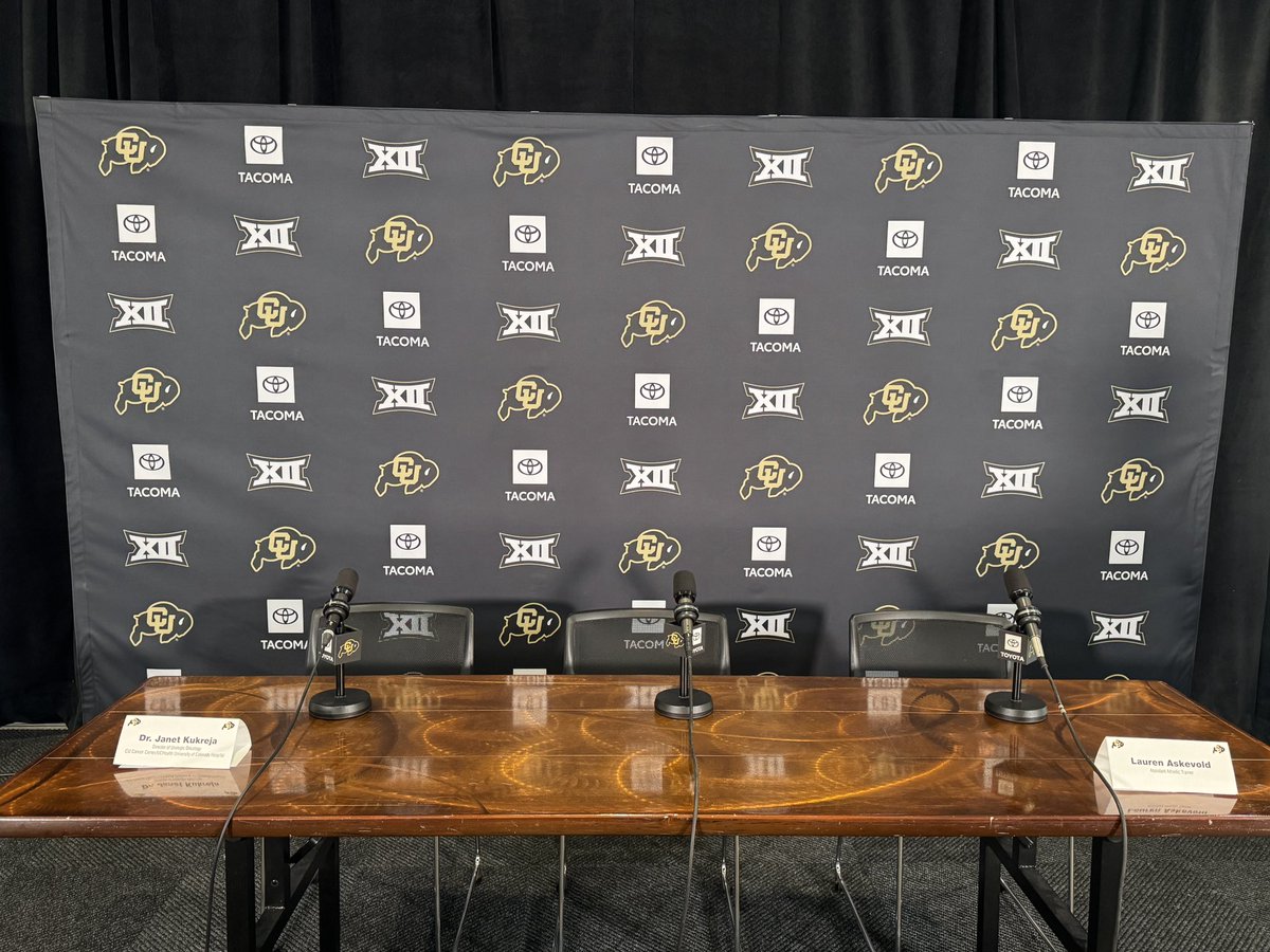 LNR_4's tweet image. Stage is set for Coach Prime’s presser at 11. Alongside Coach, Dr. Janet Kukreja (Director of Urologic Oncology)