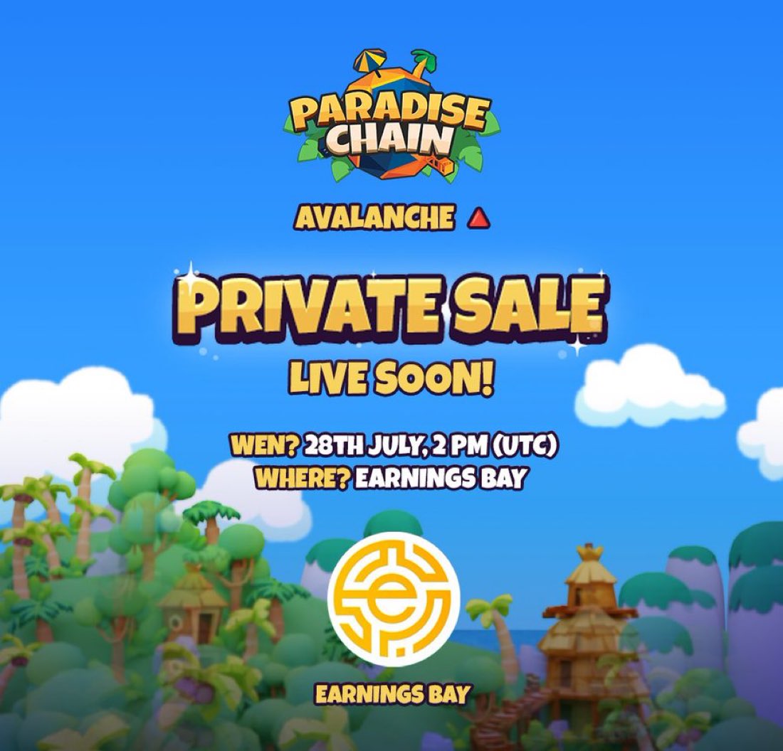 Crypto__Wizzard's tweet photo. If you're whitelisted for @ParadiseTycoon on @Earningsbay_ it would be pretty foolish not to contribute. Here's a few reasons why.
1. The private presale price is under their seed round price. 
2. Listing price will be 50% above the presale price. 
3. $MOANI will be one of the first tokens to launch on @BlackholeDex. Expect big support from both Blackhole and Foundation.
4. Paradise Chain will become it's own L1.
5. The game will be coming to Xbox, Playstation, and Nintendo Switch opening the doors to hundreds of millions of new players.
6. The game is fun. It's like a mix of Animal Crossing and Stardew Valley. 
7. It's a gaming launch on the gaming chain.