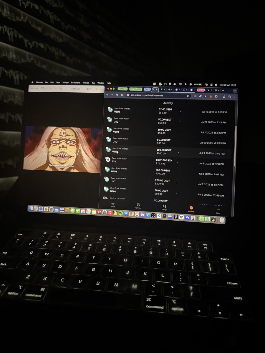 kingjackson_eth's tweet image. Even in the darkest time, don鈥檛 forget to tweet @infinex .
Leaderboard and features update after I survive, until then, use Infinex.