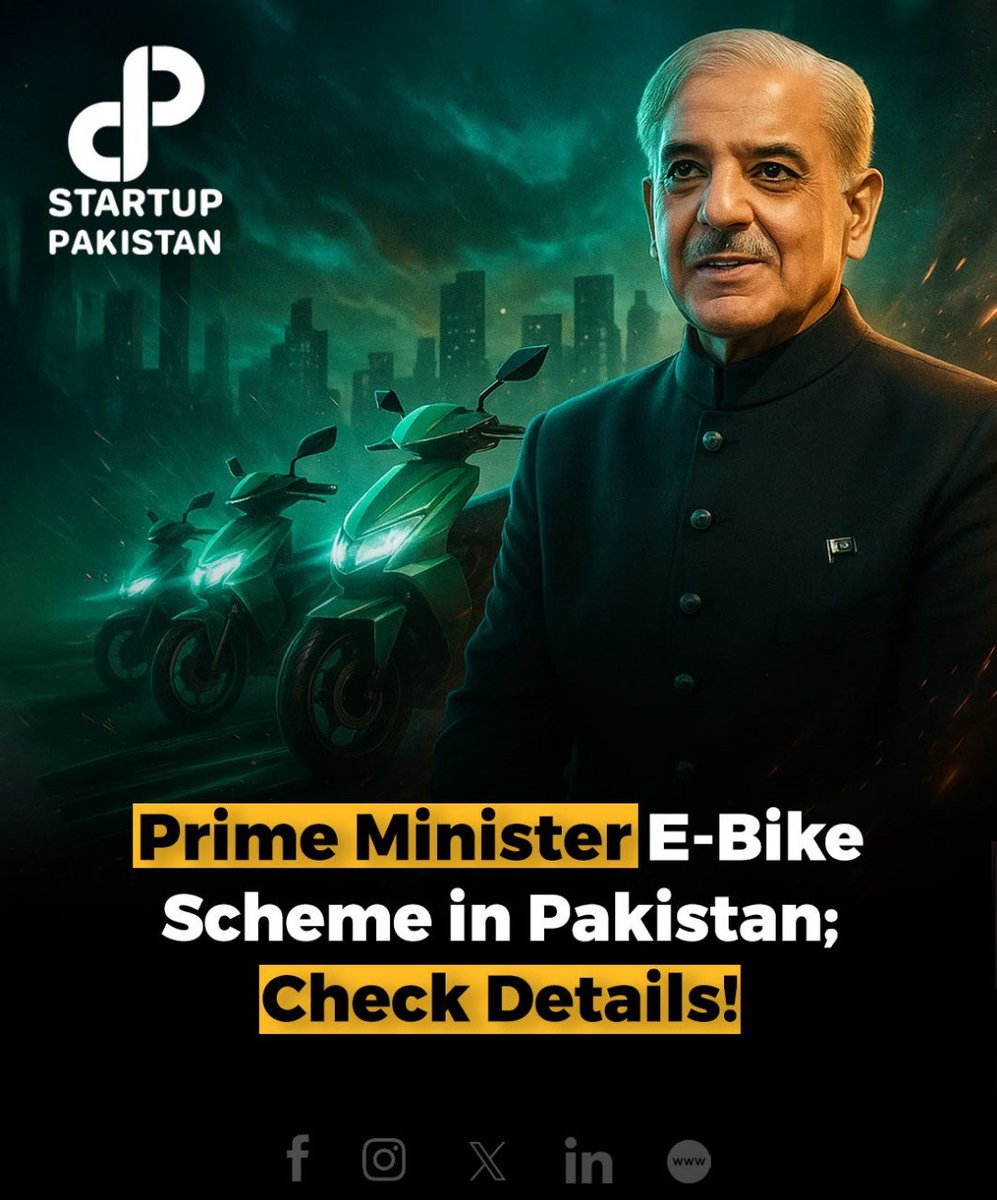 PakStartup's tweet image. Prime Minister E-bike Scheme in Pakistan; Check Details!

Read More: startuppakistan.com.pk/prime-minister…

#ElectricBikesPakistan #GreenPakistan #EVPolicy2025 #ShehbazSharif #PublicTransport