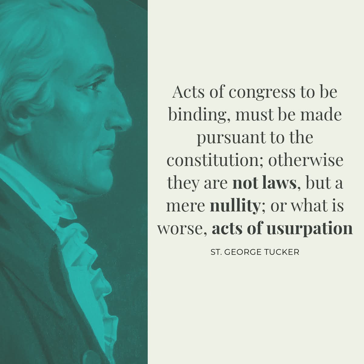 ALLREDToDoRoJo's tweet image. 🚨 Not all &quot;laws&quot; are laws

If it violates the Constitution
It’s not binding
It’s not valid
It’s not law at all

St. George Tucker called it what it is:
An act of usurpation.