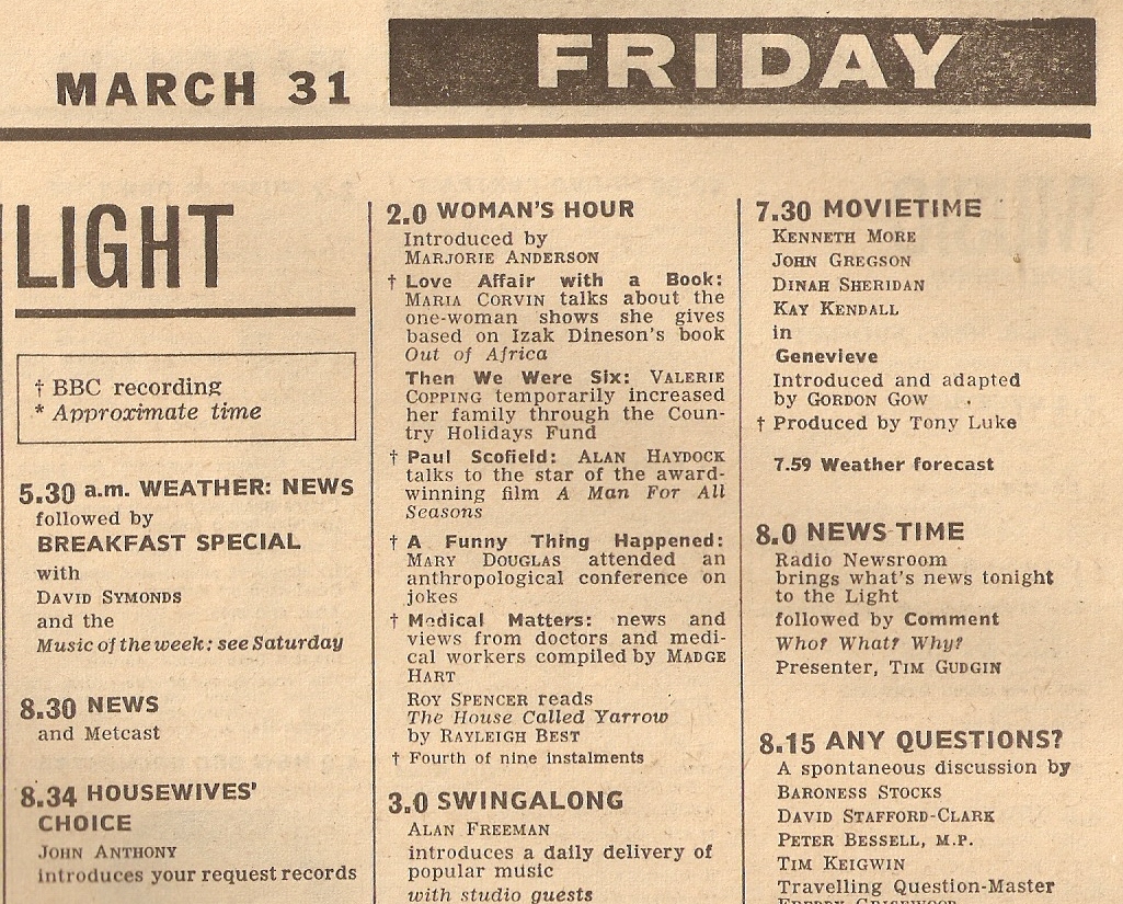 Latest blog post on The Story of the Light recalling the days of the BBC Light Programme (1945-67) bit.ly/4f7U3w9