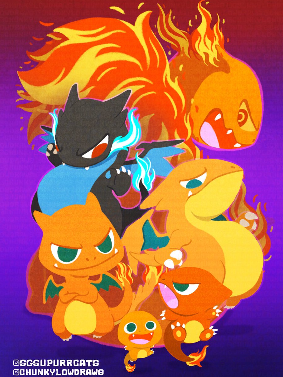 chunkylowdraws's tweet photo. Charizard family 
#pokemon #ポケモン　#charizard #art #PokemonLegendsZA https://t.co/dsffzeOFSf