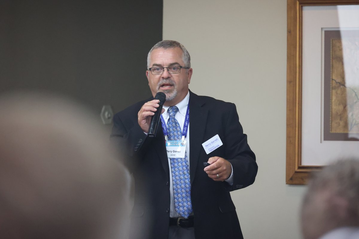 MOEducation's tweet image. hief of Government Relations, Perry Gorrell, shared his legislative expertise on recent legislation passed by the 103rdGeneral Assembly and how it will affect Mo school districts with #MoEd25 participants.