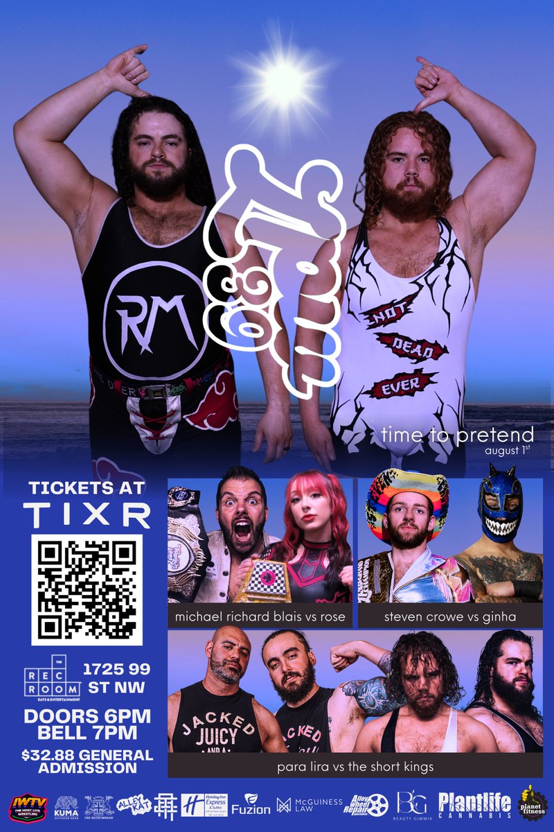THIS FRIDAY in EDMONTON!

Love Pro Wrestling returns THIS WEEK! Join us this Friday, August 1st, at the Rec Room South Edmonton for LPW 39: TIME TO PRETEND!

Limited GA and Floor Seats are still available!

🎟️: tixr.com/e/149733