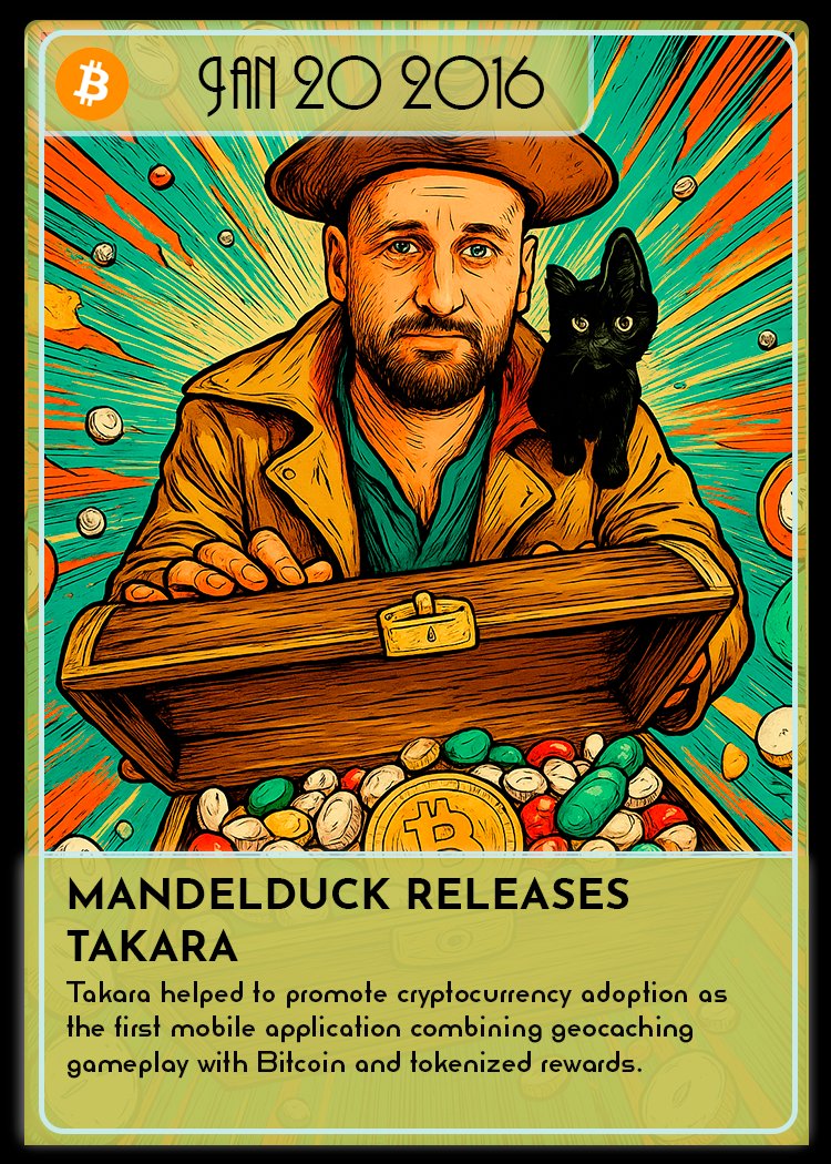 ORBital Marketplace (@orbital_market) on Twitter photo 💫Meet today’s OG-SAN: Mandelduck <a href="/MandelDuck/">Christian Moss</a>!
🗺️His mobile app Takara revolutionized mobile gaming and accelerated cryptocurrency adoption.
💎By blending a geocaching game with Bitcoin and other tokenized rewards, Takara made crypto more accessible and fun.
Did you have a 💫Meet today’s OG-SAN: Mandelduck <a href="/MandelDuck/">Christian Moss</a>!
🗺️His mobile app Takara revolutionized mobile gaming and accelerated cryptocurrency adoption.
💎By blending a geocaching game with Bitcoin and other tokenized rewards, Takara made crypto more accessible and fun.
Did you have a