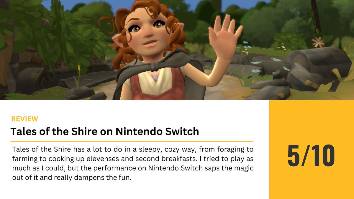 PocketTactics's tweet image. We&apos;re saddened by the performance of Tales of the Shire on Nintendo Switch and Switch 2, especially compared to other platforms. Even top-to-bottom Hobbit hole decoration couldn&apos;t justify the performance. Read our review here 🥕

🔽pockettactics.com/tales-of-the-s…