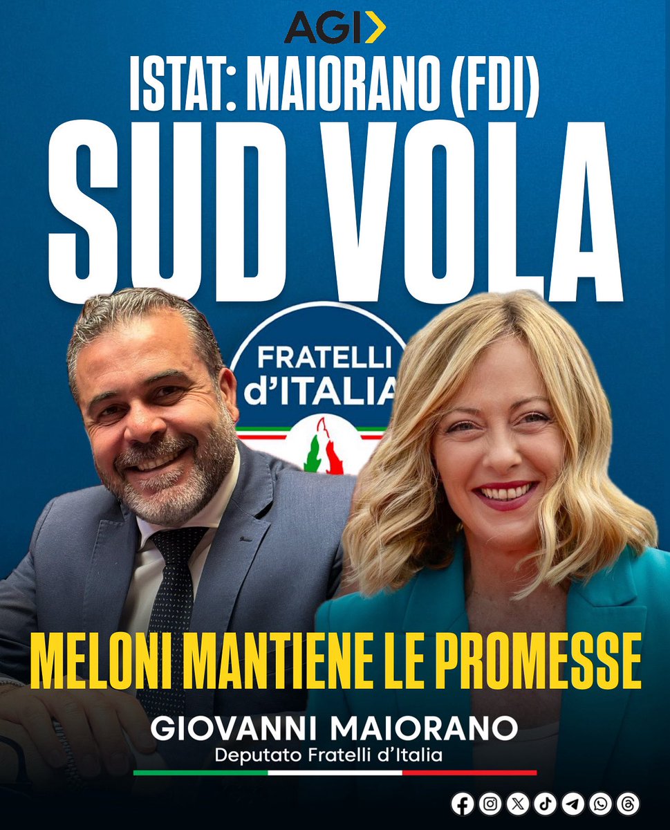 Giovanni Maiorano (@giomaiorano_) on Twitter photo Investimenti, semplificazioni, sostegno alle imprese e attenzione al settore agricolo stanno rilanciando il Sud come motore della ripartenza.
Continueremo a lavorare per garantire stabilità, crescita e benessere! 🇮🇹
<a href="/FratellidItalia/">Fratelli d'Italia 🇮🇹</a> Investimenti, semplificazioni, sostegno alle imprese e attenzione al settore agricolo stanno rilanciando il Sud come motore della ripartenza.
Continueremo a lavorare per garantire stabilità, crescita e benessere! 🇮🇹
<a href="/FratellidItalia/">Fratelli d'Italia 🇮🇹</a>
