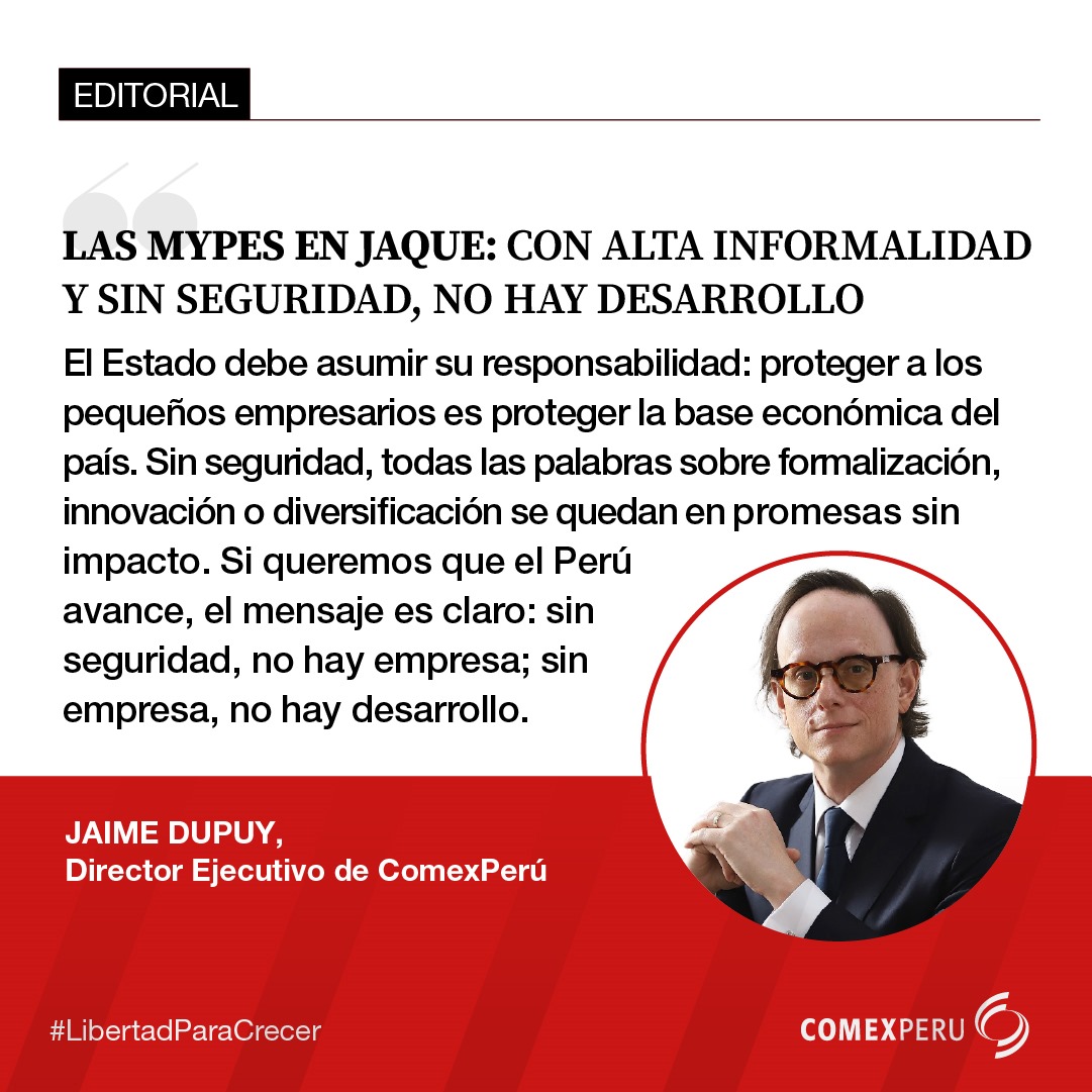 🚨 #Editorial. Las mypes son la base de la economía peruana: representan el 99.7% de las empresas y generan millones de empleos. Sin embargo, arrastran serios problemas estructurales como la informalidad, baja productividad y falta de acceso a financiamiento. A ello se suma un