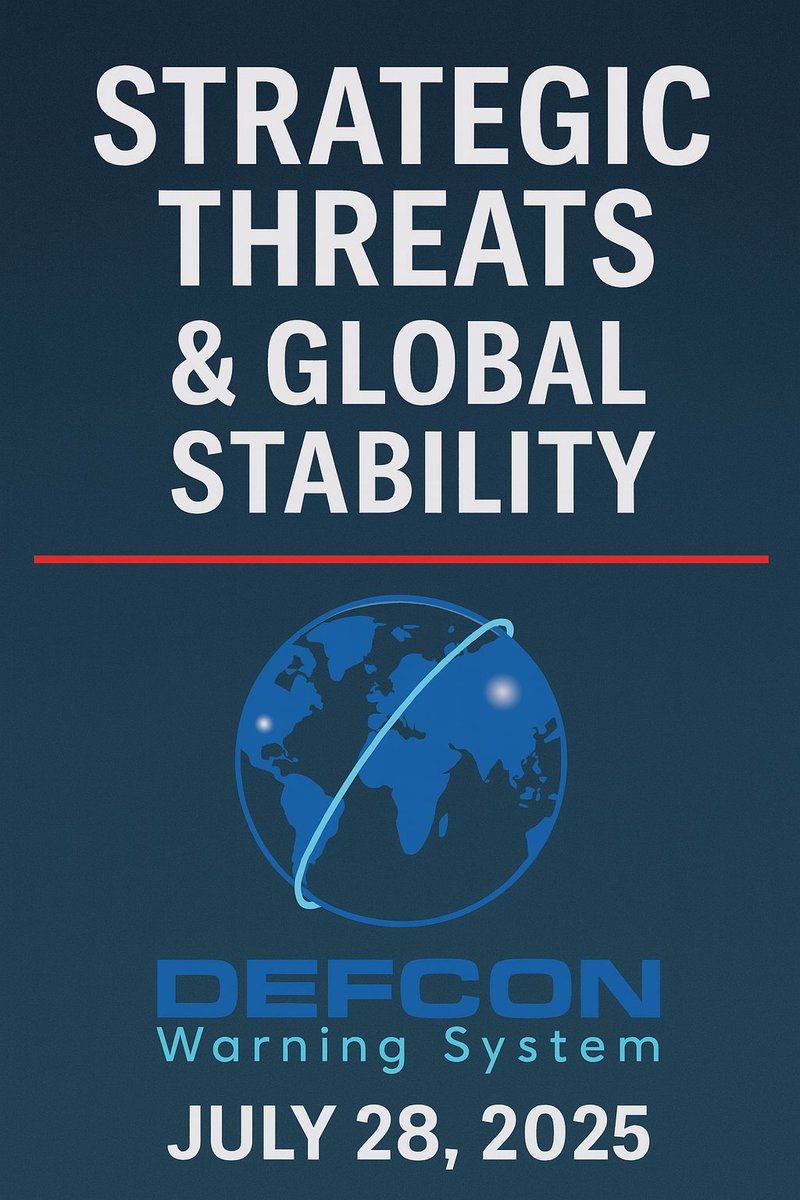 🚨 New Briefing Released:
 Strategic Threats &amp; Global Stability – July 28, 2025
Missile advancements. Nuclear posturing. Annexation signals.

Get the latest from The DEFCON Warning System.
🔗 defconwarningsystem.com/2025/07/28/str…

#DEFCON #Geopolitics #NuclearThreats #NationalSecurity