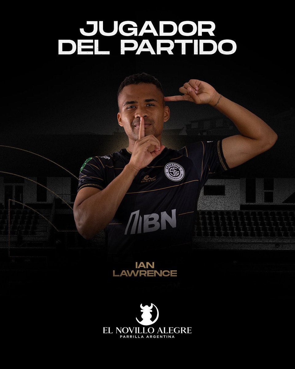 🔥 ¡ Ian Lawrence, fue el mejor jugador del partido contra Alajuelense ! ⚽⚪️⚫️ Gracias a el El Novillo Alegre, ¡por el respaldo en cada encuentro! 🥩

#somossporting #somospuravida