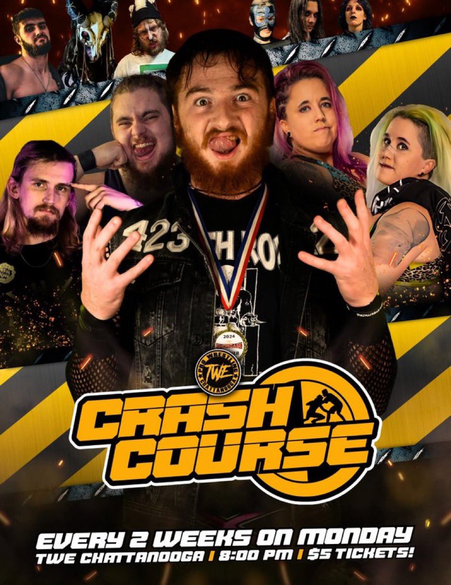 TWE Presents Crash Course 65!

TONIGHT TONIGHT TONIGHT 
twechattanooga.square.site 
All tickets just 5 Bucks!💸