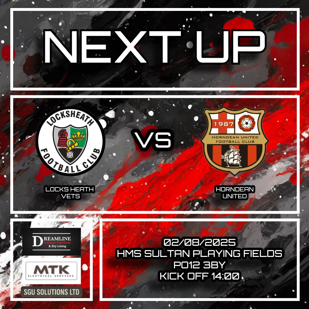 🔴⚫️ NEXT UP ⚫️🔴

Pre-season continues this Saturday with a trip to Gosport to face Locksheath Veterans!

#upthedeans
