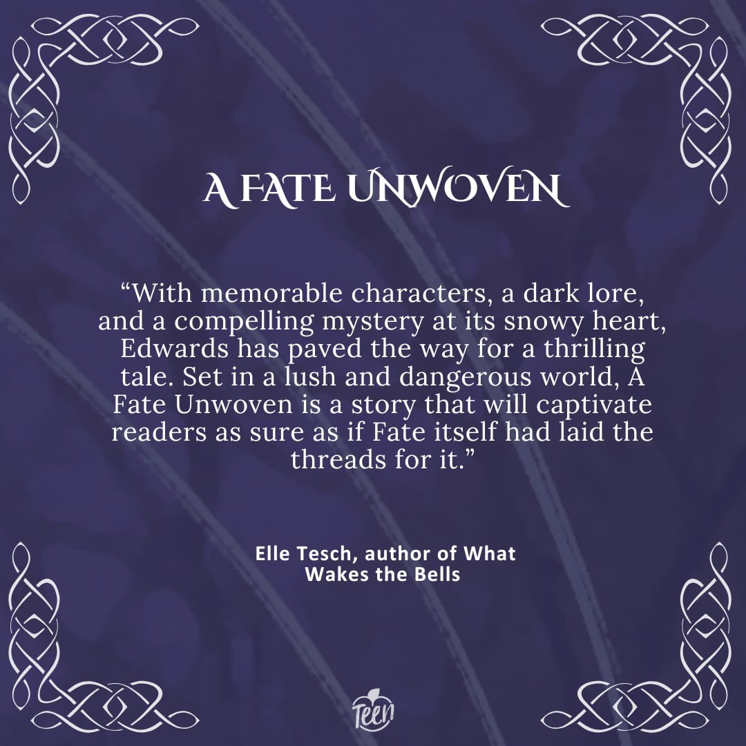RachaelAWrites's tweet image. “A Fate Unwoven is a story that will captivate readers as sure as if Fate itself had laid the threads for it.”
So honoured to share my next author blurb from the fabulous @zipitelle!! ❄️