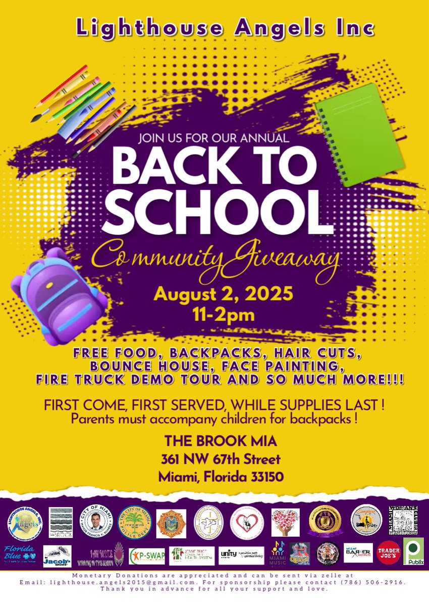 XisBack305's tweet image. Our annual back to school bash is August 2nd this Saturday. Still need more school supplies and donations. Anything helps for our kids.