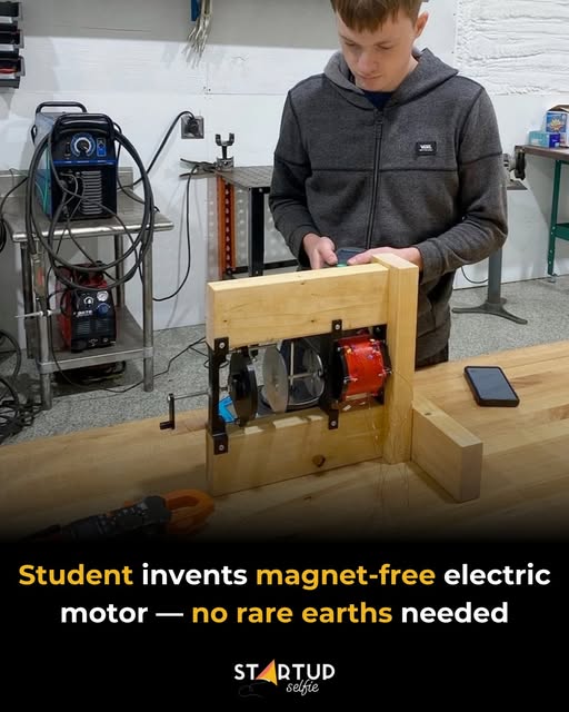 DailyHemo's tweet image. Concerned about the environmental impact of rare-earth mining used in electric vehicle motors, this high schooler from Florida designed a new kind of electric motor — one that’s magnet-free, efficient, and more sustainable.