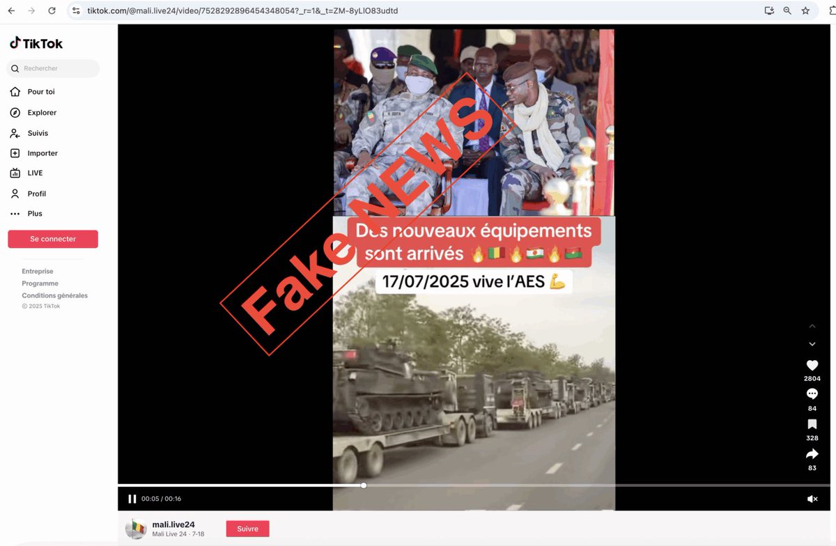 AssoBlogMali's tweet image. Une vidéo montrant des armements est présentée comme une récente acquisition des forces armées maliennes, mais cela est inexact.

L𝒊𝒓𝒆 𝒍’𝒂𝒓𝒕𝒊𝒄𝒍𝒆 𝒄𝒐𝒎𝒑𝒍𝒆𝒕 👇🏽
assoblog.org/faux-cette-vid…

#AnKaSègè_Sèguè
#Mara_Ni_Kunafoni
#ABM
#Mali