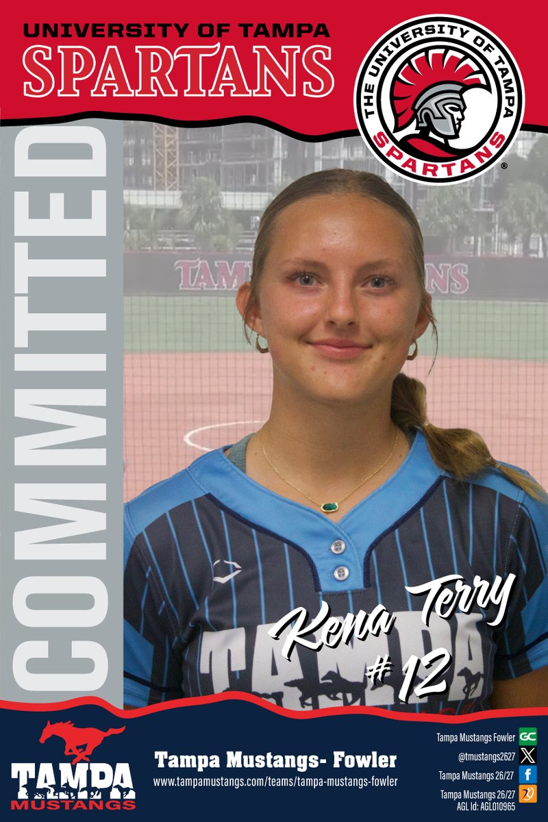 Tampa Mustangs Fowler (@tmustangs2627) on Twitter photo Huge congrats to <a href="/KTerry2026/">KenaTerry2026</a> on her commitment to The University of Tampa! Way to go, Kena! We're very proud of you! <a href="/UTampaSoftball/">Tampa Softball</a> <a href="/TampaMustangs/">Tampa Mustangs</a> Huge congrats to <a href="/KTerry2026/">KenaTerry2026</a> on her commitment to The University of Tampa! Way to go, Kena! We're very proud of you! <a href="/UTampaSoftball/">Tampa Softball</a> <a href="/TampaMustangs/">Tampa Mustangs</a>