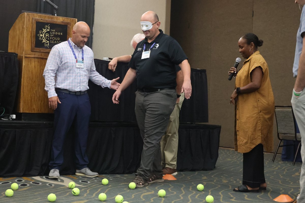 MOEducation's tweet image. Jim Wipke and Geoff Macy from @LadueSchools presented on the life lessons from running through life’s puddles and how that approach applies to school leadership. #MoEd25