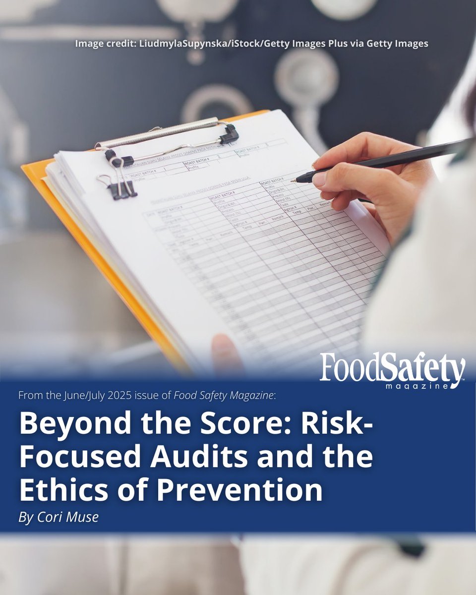 🚨 This article from the latest issue of #FoodSafetyMagazine is an urgent call to rethink food safety auditing from the ground up, and discusses focus points for risk-focused auditing with defined goals. (FREE subscription required) 👉 brnw.ch/21wUu8F

#foodsafety