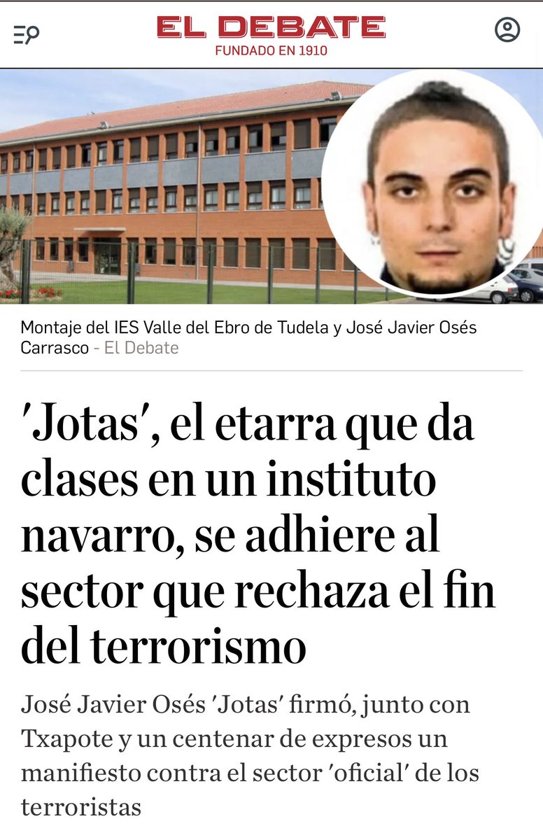 alextoquero's tweet image. Desde UPN @upn_navarra @UpntudelaNa quisimos apartar a este &quot;profesor&quot;, pero el PSN-PSOE prefirió blanquearle por no desairar a Bildu. Les llamábamos socios, cuando ya actuaban como cómplices.

¿Gobierno de Navarra va a seguir de brazos cruzados? En #Tudela ya le adelanto que no.