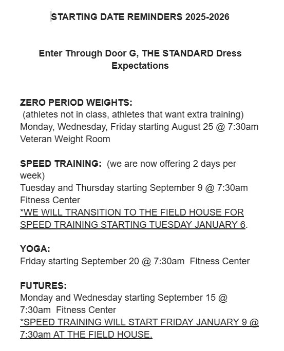 START DATE REMINDERS 🚨🚨🚨