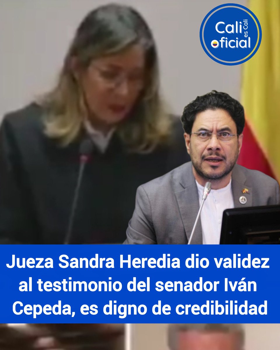 CaliesCaliCOL's tweet image. 🧑⚖️ La juez Sandra Heredia respaldó el testimonio del senador Iván Cepeda, considerándolo creíble y ajustado a los hechos que personalmente presenció.
A pesar de las presiones y rivalidades políticas evidentes, la juez destacó que Cepeda se limitó a declarar sobre lo que le…