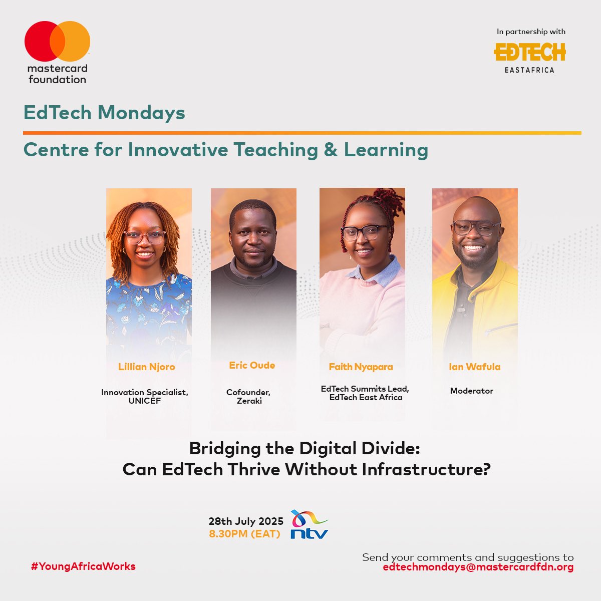 TONIGHT at 8:30 PM on <a href="/ntvkenya/">NTV Kenya</a>
#EdTechMondays is back with fresh insight into Kenya’s EdTech evolution.
Tune in and join the conversation.