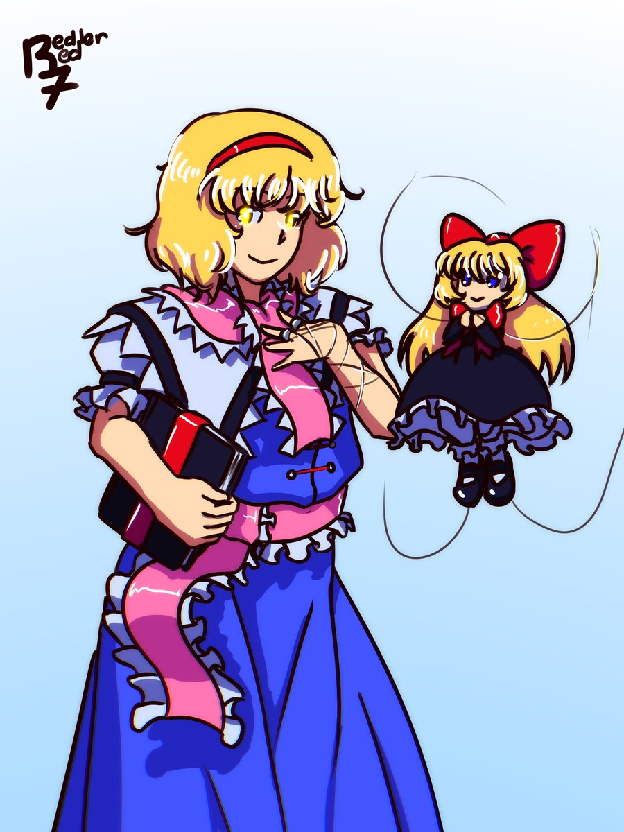 A Puppeteered Friendliness
Drawing Every #ScarletWeatherRhapsody character 3/15
Something about Alphes' original sprites give #AliceMargatroid a sort of threatening vibe. Is it just me?
#Touhou #東方Project #アリス・マーガトロイド #ShanghaiDoll #上海人形 #SWR #東方緋想天 #fanart