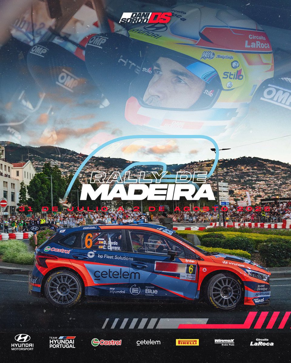 Dani Sordo (@danisordo) on Twitter photo ๐ต๐น <a href="/CPR_C_PT_Ralis/">CPR_CampeonatoPortugaldeRalis</a>
๐ต Rally de Madeira
๐๏ธ 31 de julio-2 de agosto
๐ Funchal
โฑ๏ธ 13 TC
๐ 177,56 km
#TeamHyundaiPortugal #CPR ๐ต๐น <a href="/CPR_C_PT_Ralis/">CPR_CampeonatoPortugaldeRalis</a>
๐ต Rally de Madeira
๐๏ธ 31 de julio-2 de agosto
๐ Funchal
โฑ๏ธ 13 TC
๐ 177,56 km
#TeamHyundaiPortugal #CPR