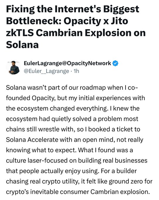 OpacityとJito zkTLSに関するソラナのツイート画像