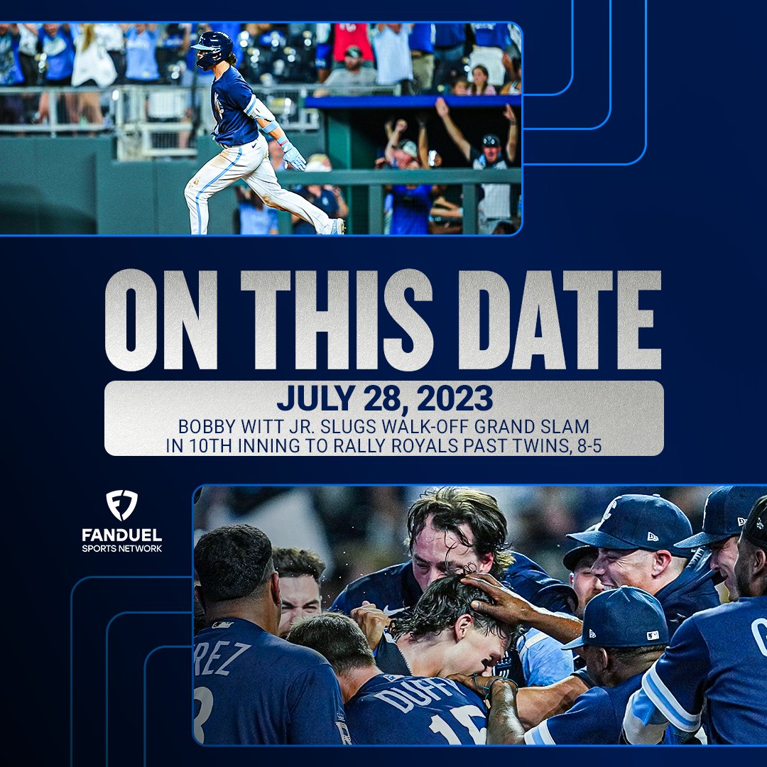 FanDuelSN_KC's tweet image. First walk-off 🤝 First grand slam 

An unforgettable moment for Bobby Witt Jr.! 💥

#FountainsUp | #OTD 🗓️
