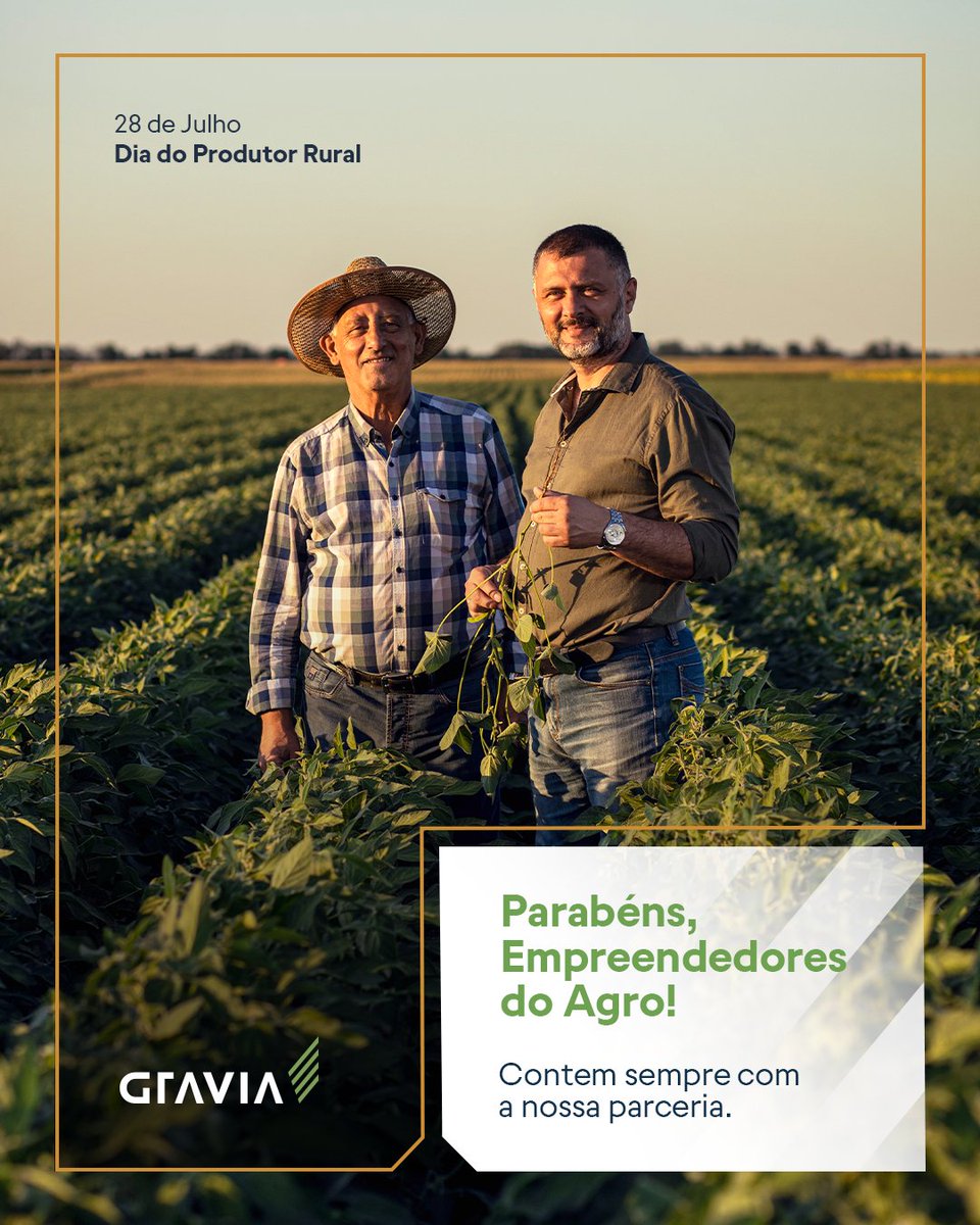 grupogravia's tweet image. Nossa homenagem aos empreendedores do agronegócio brasileiro, que alimentam o Brasil e o mundo, geram empregos e riqueza, fortalecendo a economia de nosso país. Contem sempre  com a nossa parceria!
#ProdutorRural #Agricultura #Pecuária #Agronegócio #GraviaSempreAdiante