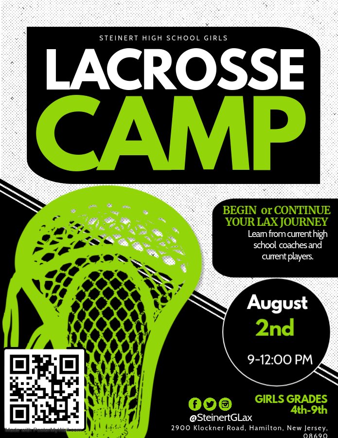 There is still a couple more days to register for our lacrosse clinic on Saturday 8/2 at 9 am. Come out and learn from current Steinert coaches and players as well as, current college players. Click on the link below to complete the registration form! 

docs.google.com/forms/d/e/1FAI…
