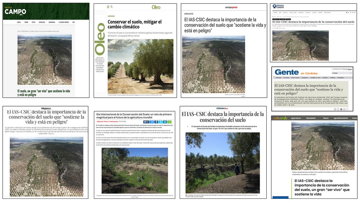 IAS-CSIC (@ias_csic) on Twitter photo 🗞️📰 Seguimiento Noticia: El IAS-CSIC destaca la importancia de la conservación del suelo
#DíaInternacionalConservacióndelSuelo #cienciaparalaagricultura #CSIC <a href="/CSICdivulga/">CSIC Divulga</a> <a href="/erosionlab_ias/">Laboratorio de Erosión-Soil Erosion Lab</a> <a href="/JoseAlf26217917/">Jose Alfonso Gomez Calero</a> <a href="/Jose_Munii/">Jose Muñoz</a>
ias.csic.es/?p=38599 🗞️📰 Seguimiento Noticia: El IAS-CSIC destaca la importancia de la conservación del suelo
#DíaInternacionalConservacióndelSuelo #cienciaparalaagricultura #CSIC <a href="/CSICdivulga/">CSIC Divulga</a> <a href="/erosionlab_ias/">Laboratorio de Erosión-Soil Erosion Lab</a> <a href="/JoseAlf26217917/">Jose Alfonso Gomez Calero</a> <a href="/Jose_Munii/">Jose Muñoz</a>
ias.csic.es/?p=38599