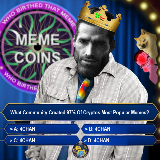 4ChanChad's tweet image. No doubt about it #4CHAN is the top memecoin leader. It harnesses 97% of crypto meme heritage into a fully decentralized ecosystem that surpasses all competitors.

Risks are handled with bot blocks, no control kept, and liquidity locked solid.

820 days of strong hold: 
~8.5k+…