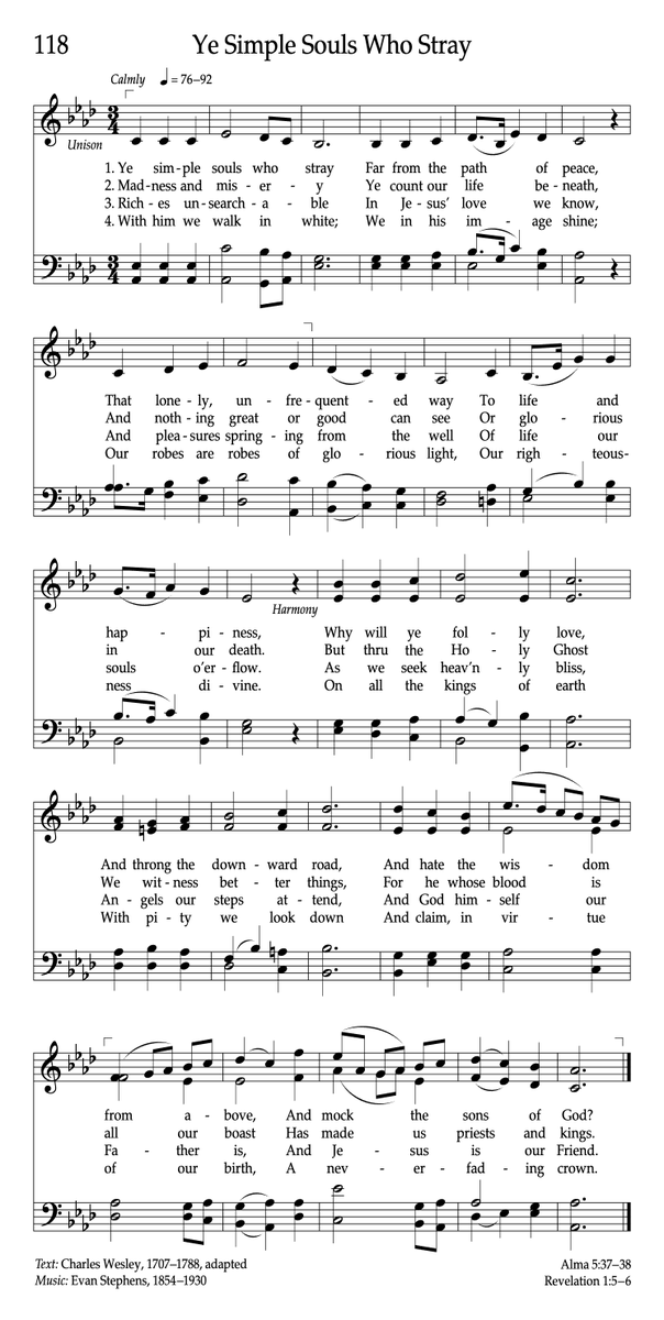 iamian's tweet image. #Hymn118 Ye Simple Souls Who Stray
Ye simple souls who stray
Far from the path of peace,
That lonely, unfrequented way
To life and happiness,
Why will ye folly love,
And throng the downward road,
And hate the wisdom from above,
And mock the sons of God?
2.
Madness and misery
Ye…