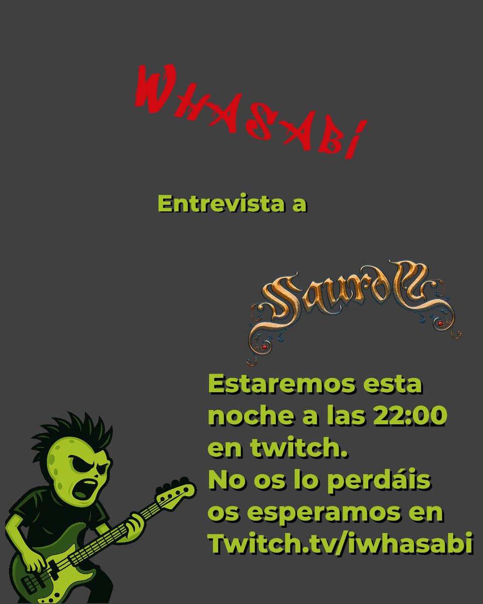 Está noche estaré en directo José Gallardo <a href="/SauromOficial/">Saurom Oficial</a> no os lo perdáis twitch.tv/iwhasabi
