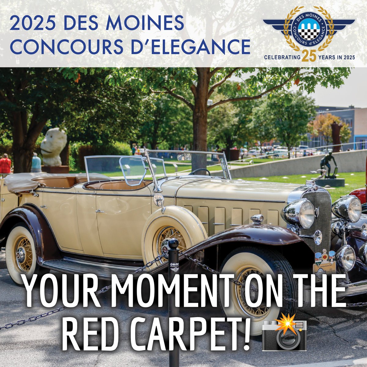 DSMConcours's tweet photo. The Des Moines Concours is where automotive history shines—your car could be center stage! Deadline to apply is July 31. Don’t wait!

👉 https://t.co/M4aQKYw6Ip https://t.co/7Hyi7JkoQN