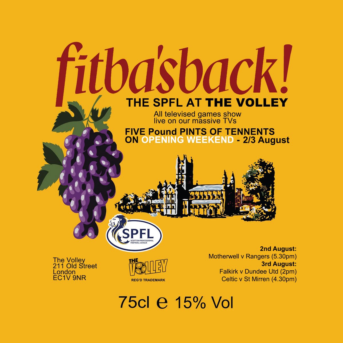 LEAGUE FOOTBALL IS BACK THIS WEEKEND 🚨 Fiver Tennents during SPFL games.