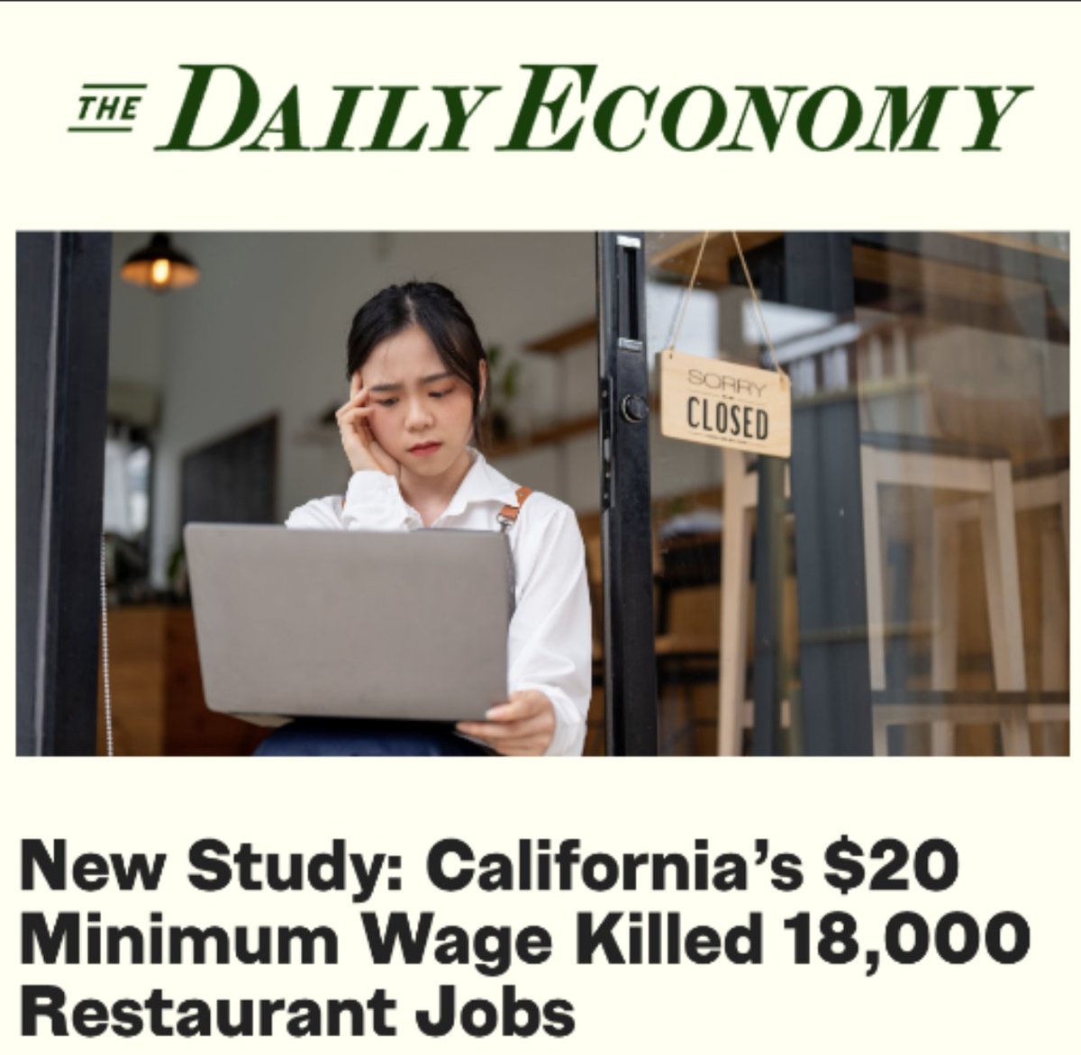 Wage floors destroy opportunities, harming the poor most of all. Californians just got a hard lesson in basic economics.

<a href="/PeterPashute/">Peter Jacobsen</a> explains in his latest: thedailyeconomy.org/article/new-st…