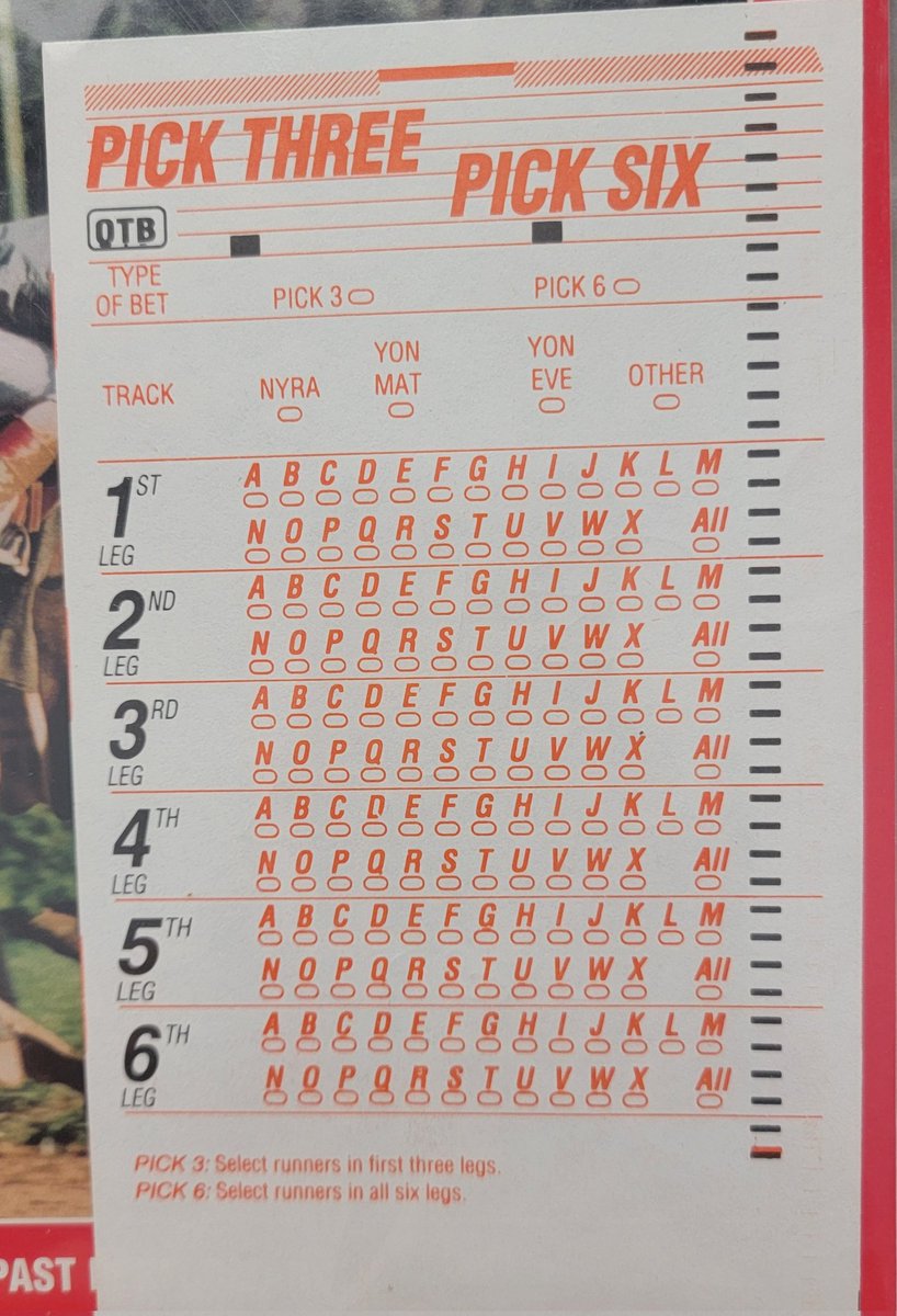 Horse Racing OTB memories.. Horses were letters, not numbers.