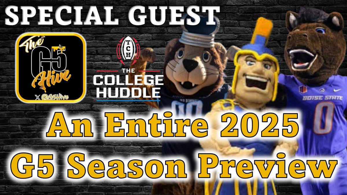 The College Huddle 🎙️ (@collegehuddle) on Twitter photo The <a href="/G5Hive/">The G5 Hive 🎙️</a> join the <a href="/CollegeHuddle/">The College Huddle 🎙️</a> to help preview the entire 2025 G5 season. youtube.com/watch?v=ApV35f… The <a href="/G5Hive/">The G5 Hive 🎙️</a> join the <a href="/CollegeHuddle/">The College Huddle 🎙️</a> to help preview the entire 2025 G5 season. youtube.com/watch?v=ApV35f…