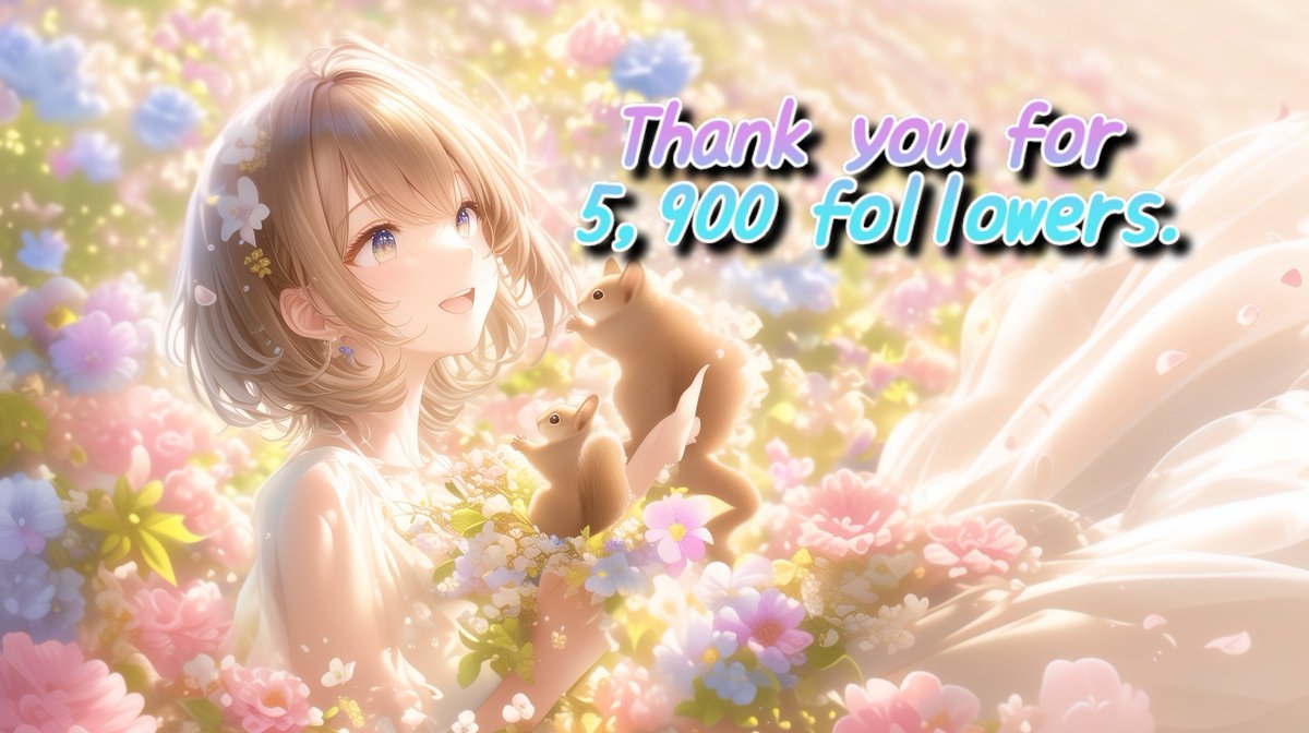 risuart01's tweet image. フォロワー様、5900人に到達しました🐿💛
いつもありがとうございます(* ᴗ͈ˬᴗ͈)”✮.*
ゆっくりペースではありますが見てくださる方が増える事は嬉しいです😆
最近ではスマホでの生成に限界を感じてきていますが、それでも見てくださる方がいる事が私の励みです✨…