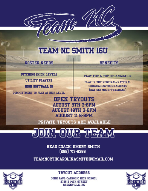 Team NC Lilley/Smith (@teamnclilley) on Twitter photo Team NC Smith 16u is looking for athletes wanting to play a Regional/National schedule this Fall and next Summer! Please fill out the interest form below to get your name on the list for tryouts! <a href="/TeamNCSoftball/">Team North Carolina Softball</a> <a href="/ExtraInningSB/">EXTRA INNING SOFTBALL</a> <a href="/LineDsoftball/">Line Drive Media</a>
forms.gle/3XLpZApmcWN9o8… Team NC Smith 16u is looking for athletes wanting to play a Regional/National schedule this Fall and next Summer! Please fill out the interest form below to get your name on the list for tryouts! <a href="/TeamNCSoftball/">Team North Carolina Softball</a> <a href="/ExtraInningSB/">EXTRA INNING SOFTBALL</a> <a href="/LineDsoftball/">Line Drive Media</a>
forms.gle/3XLpZApmcWN9o8…