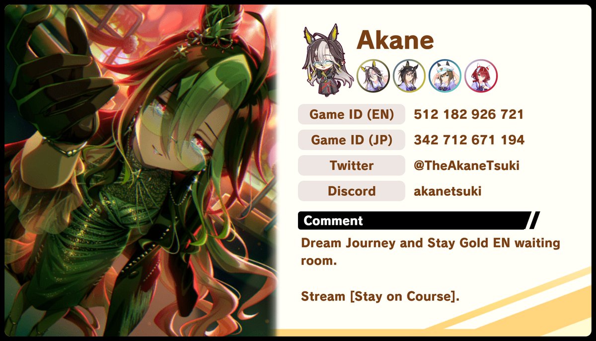 TheAkaneTsuki's tweet image. Reposting my trainer card with my new EN ID since I did end up making the swap after all. 🫶