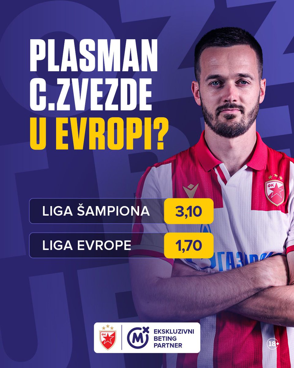 MozzartBet's tweet image. Može li Zvezda do plasmana u @ChampionsLeague ? ⚽🏆⚽ #fkcz